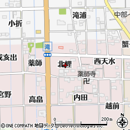 愛知県一宮市萩原町滝北裡周辺の地図