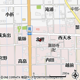 愛知県一宮市萩原町滝（北裡）周辺の地図