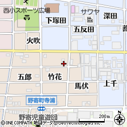 愛知県岩倉市野寄町竹花周辺の地図
