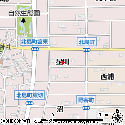 愛知県岩倉市北島町星川周辺の地図