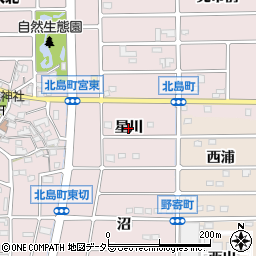 愛知県岩倉市北島町（星川）周辺の地図