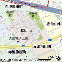 愛知県稲沢市赤池町松山周辺の地図