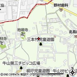 三本竹児童遊園周辺の地図