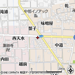 愛知県一宮市萩原町高木蟹子周辺の地図