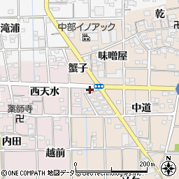 愛知県一宮市萩原町高木（蟹子）周辺の地図