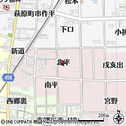 愛知県一宮市萩原町滝（北平）周辺の地図