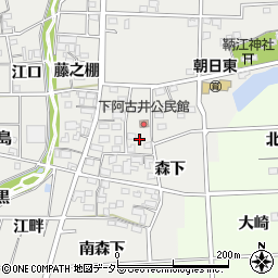 愛知県一宮市明地北森下周辺の地図