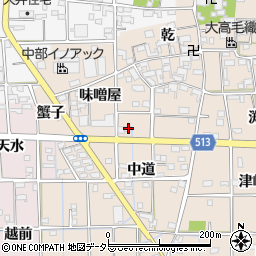愛知県一宮市萩原町高木中道26周辺の地図