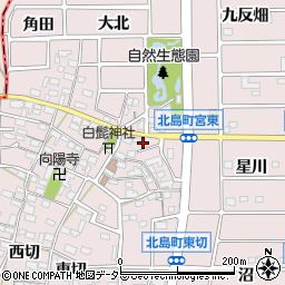 愛知県岩倉市北島町宮東周辺の地図