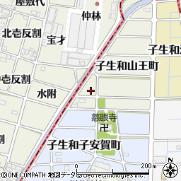 愛知県稲沢市子生和町山王周辺の地図