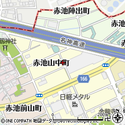愛知県稲沢市赤池山中町周辺の地図