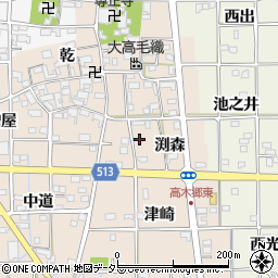愛知県一宮市萩原町高木笹畑周辺の地図