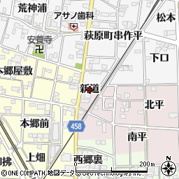 愛知県一宮市萩原町滝新道周辺の地図