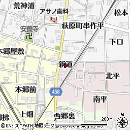 愛知県一宮市萩原町滝（新道）周辺の地図
