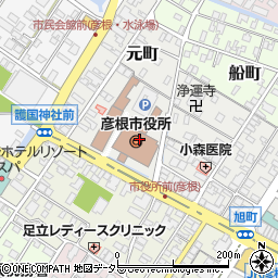 滋賀県彦根市元町周辺の地図