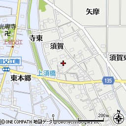 愛知県一宮市明地須賀148周辺の地図