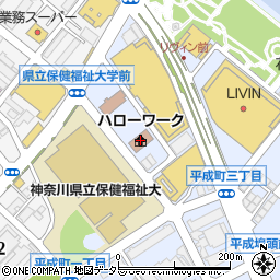 横須賀公共職業安定所周辺の地図