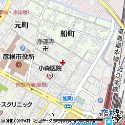 彦根駅前旭町akippa駐車場周辺の地図