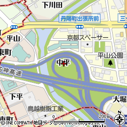 愛知県一宮市丹陽町三ツ井中平周辺の地図