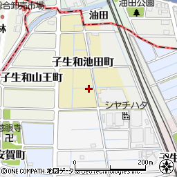 愛知県稲沢市子生和池田町周辺の地図