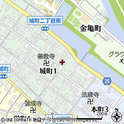 彦根城町郵便局周辺の地図