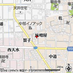 愛知県一宮市萩原町高木味噌屋周辺の地図