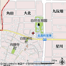 愛知県岩倉市北島町（最中）周辺の地図