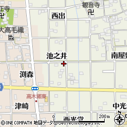愛知県一宮市萩原町西宮重池之井周辺の地図
