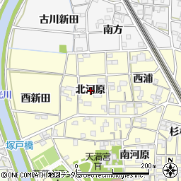 愛知県一宮市萩原町戸苅北河原周辺の地図