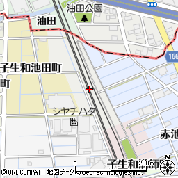 愛知県稲沢市赤池池田町周辺の地図