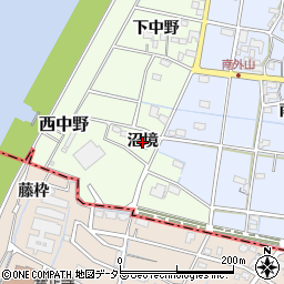 愛知県一宮市西中野（沼境）周辺の地図