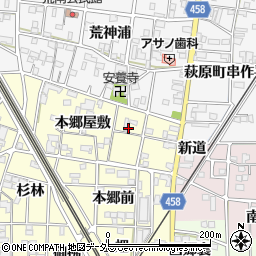 愛知県一宮市萩原町滝用水西周辺の地図