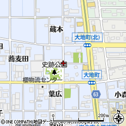 愛知県岩倉市大地町（野合）周辺の地図