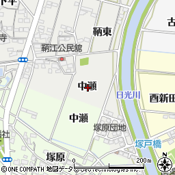 愛知県一宮市明地中瀬周辺の地図