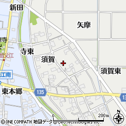 愛知県一宮市明地須賀21周辺の地図