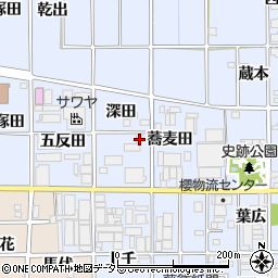 愛知県岩倉市大地町深田周辺の地図