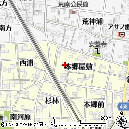 愛知県一宮市萩原町戸苅本郷屋敷358周辺の地図