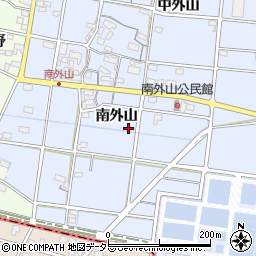 愛知県一宮市上祖父江南外山周辺の地図