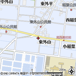 愛知県一宮市上祖父江東外山周辺の地図