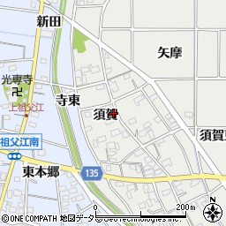 愛知県一宮市明地須賀周辺の地図