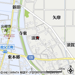 愛知県一宮市明地（須賀）周辺の地図