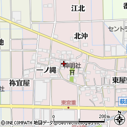 愛知県一宮市萩原町東宮重（西屋敷）周辺の地図