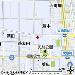 愛知県岩倉市大地町東野合周辺の地図