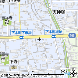 愛知県岩倉市下本町城址周辺の地図