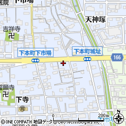 愛知県岩倉市下本町（城址）周辺の地図