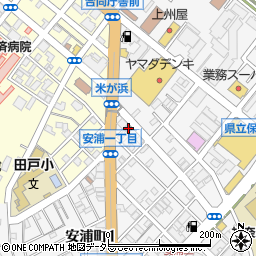 横須賀安浦郵便局 ＡＴＭ周辺の地図