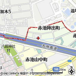 愛知県稲沢市赤池町陣出周辺の地図