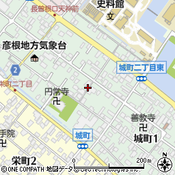 滋賀県彦根市城町周辺の地図