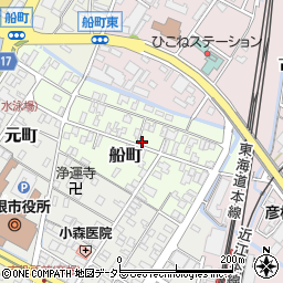 滋賀県彦根市船町周辺の地図
