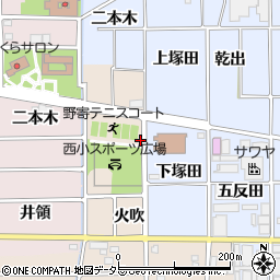 愛知県岩倉市野寄町火吹周辺の地図